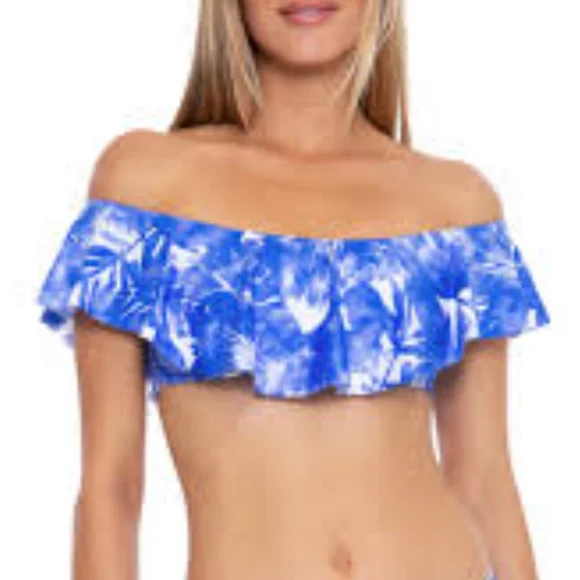 TRINA TURK Basque Off The Shoulder Ruffle Bikini Top ~ NEW - Picture 4 of 10